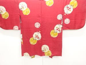 大正ロマン　錦紗丸文に草花模様羽織